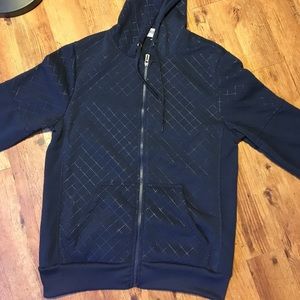 Navy blue upper class zip up hoodie
